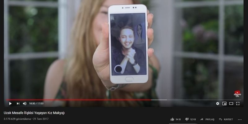 Danla Biliç-Google Duo/Uzak Mesafeli İlişki Yaşayan Kız Makyajı, 4 milyon izlenmeye sahip bir itworks! çalışması
